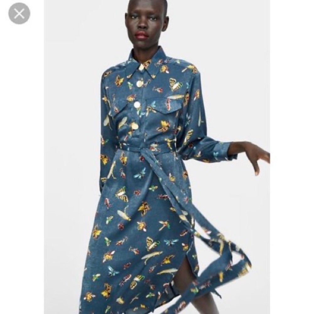 ZARA - Insect print midi dress